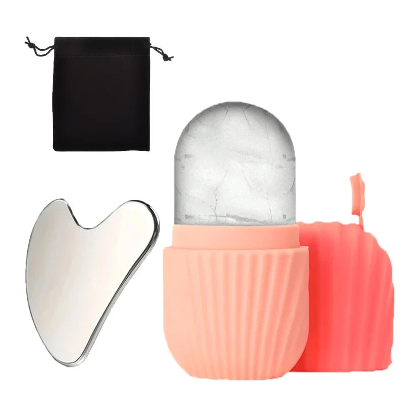 Ice Face Roller & Gua Sha Set – De-Puff, Sculpt & Refresh