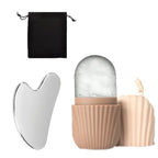 Ice Face Roller & Gua Sha Set – De-Puff, Sculpt & Refresh